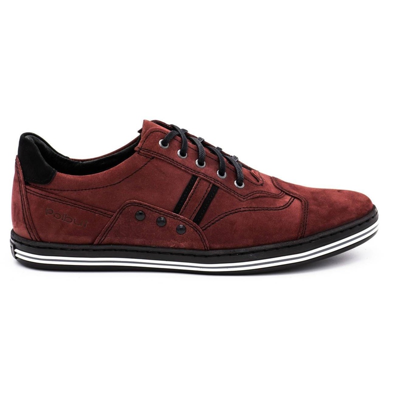 Polbut 1801 scarpe casual da uomo bordeaux rosso