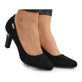 PJ1 Décolleté classiche su barra in camoscio nero Eleanor