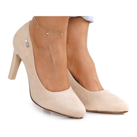 PJ1 Décolleté classiche su barra in camoscio beige Eliana