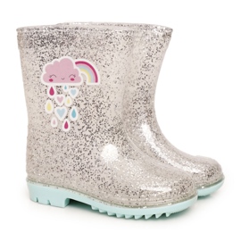 Galosce di broccato per bambini con nuvola d'argento beige
