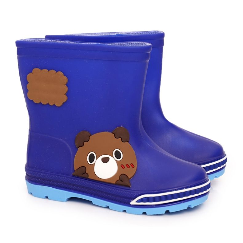 Stivali da pioggia per bambini con orsacchiotto blu navy