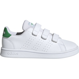 Scarpe da bambino Adidas Advantage C bianche e verdi EF0223 bianco