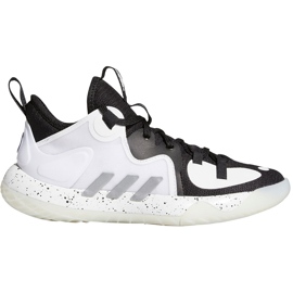 Scarpe da bambino Adidas Harden Stepback 2 J bianche e nere FZ1545 bianca nero bianca