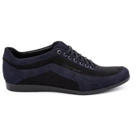 Polbut Scarpe casual da uomo 2101P in nabuk blu navy con nero