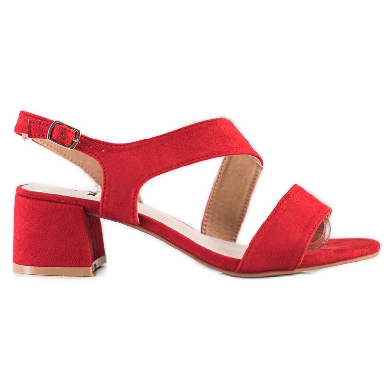 Kylie Sandali rossi sul palo basso rosso