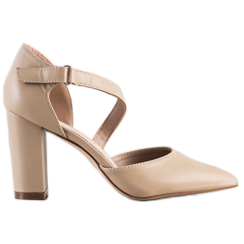 Sabatina Décolleté Beige Con Ecopelle