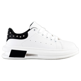 SHELOVET Sneakers Con Borchie bianca nero