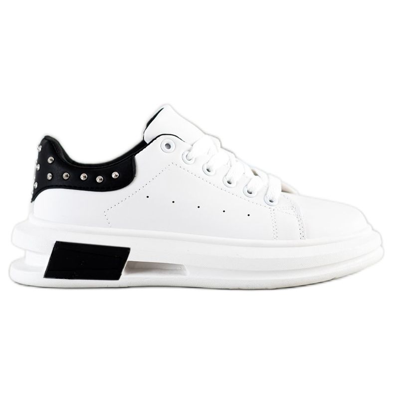 SHELOVET Sneakers Con Borchie bianca nero