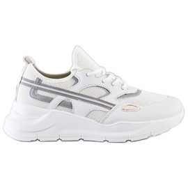 SHELOVET Scarpe da ginnastica bianche casual bianco grigio