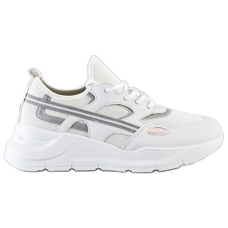 SHELOVET Scarpe da ginnastica bianche casual bianca grigio