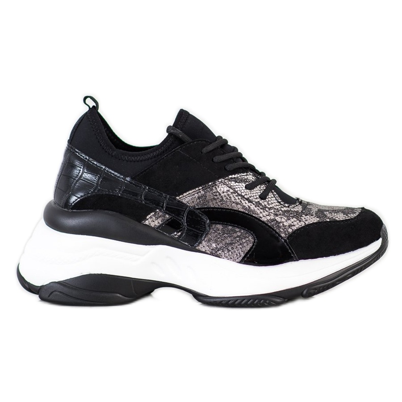 Bestelle Sneakers alla moda sulla piattaforma beige nero