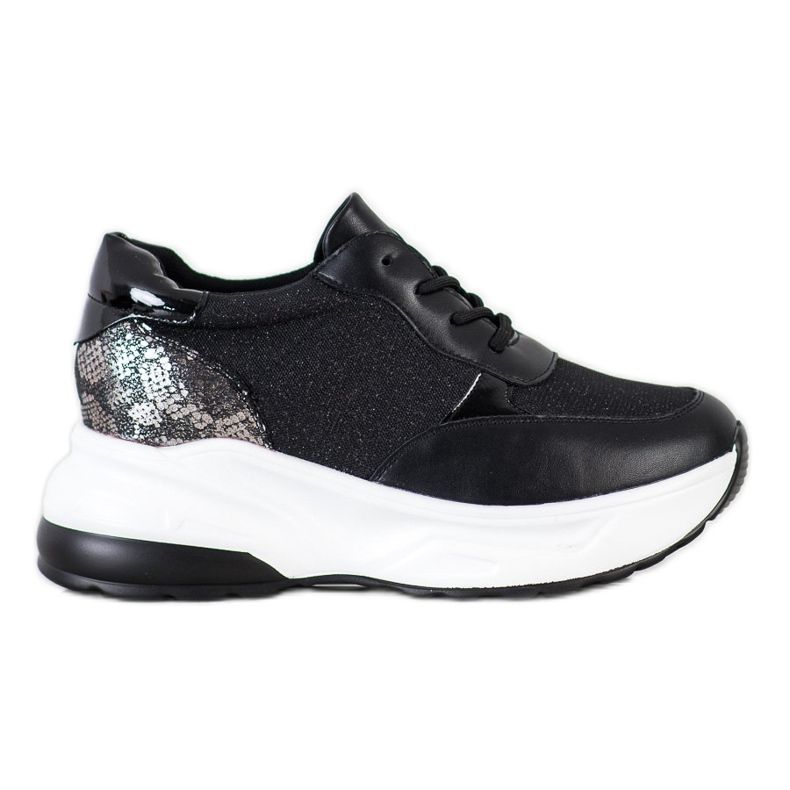 Bestelle Sneakers Nere Con Glitter nero d'argento