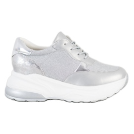 Bestelle Sneakers Argento Con Glitter d'argento grigio