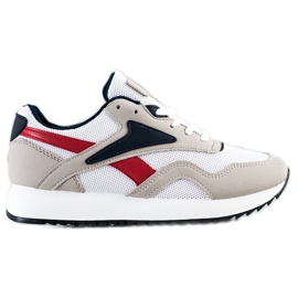 SHELOVET Scarpe sportive con rete bianca rosso grigio