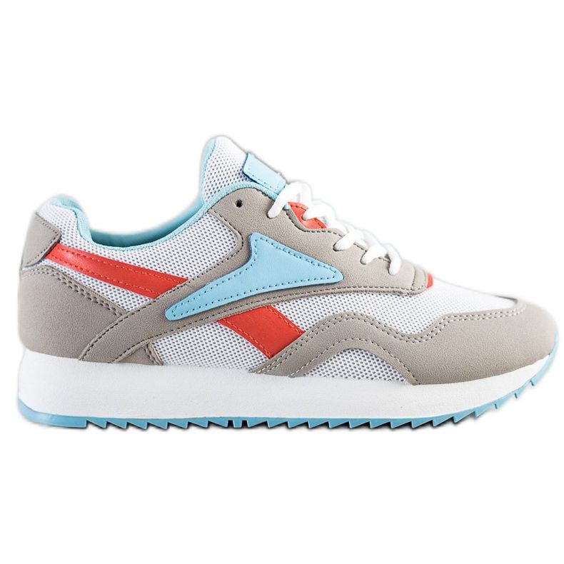 SHELOVET Scarpe sportive con rete bianca blu arancia grigio