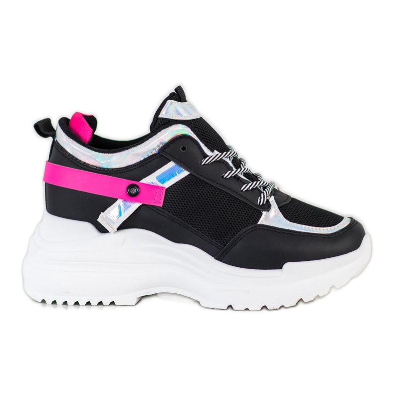 Marquiz Scarpe da ginnastica con zeppa nero rosa