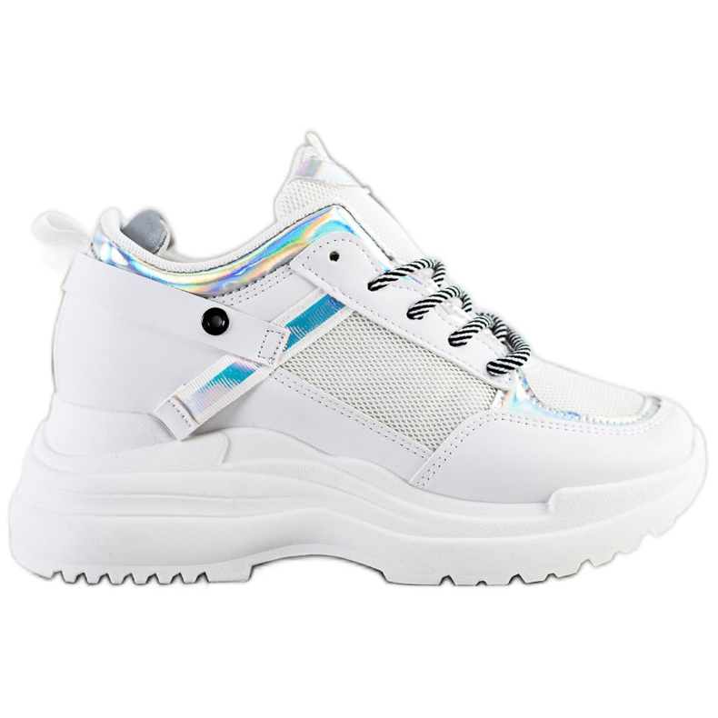 Marquiz Scarpe da ginnastica con zeppa bianca d'argento