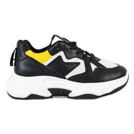 Fashion Scarpe da ginnastica comode bianca nero giallo