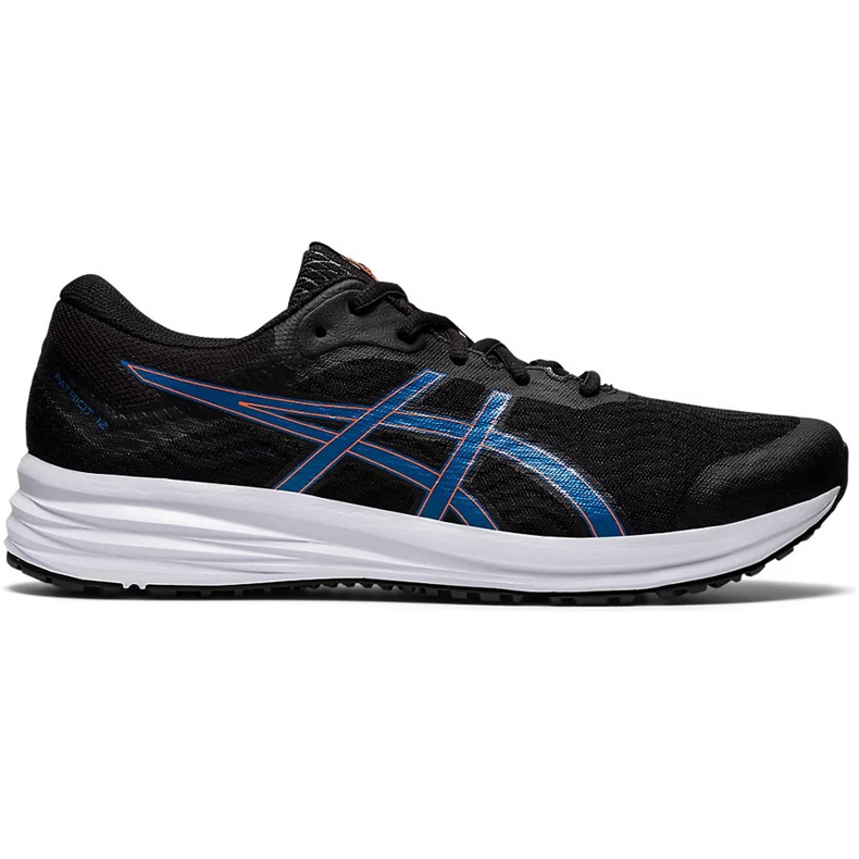 Asics Patriot 12 scarpe da corsa da uomo nere e blu 1011A823 004 nero