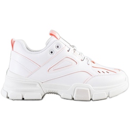 SHELOVET Scarpe da ginnastica bianche alla moda bianco rosa