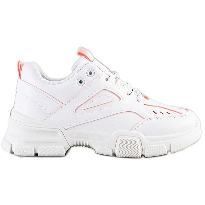 SHELOVET Scarpe da ginnastica bianche alla moda bianca rosa