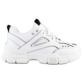 SHELOVET Scarpe da ginnastica bianche alla moda bianco nero