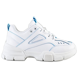 SHELOVET Scarpe da ginnastica bianche alla moda bianco blu