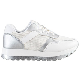 Bestelle Sneakers Con Platform Glitter bianco argento