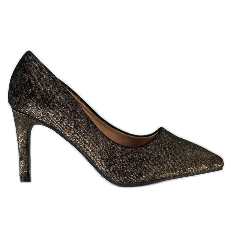 Kylie Eleganti tacchi in pelle scamosciata nero d'oro