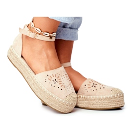 SEA Espadrillas da donna su piattaforma di lino beige Palermo