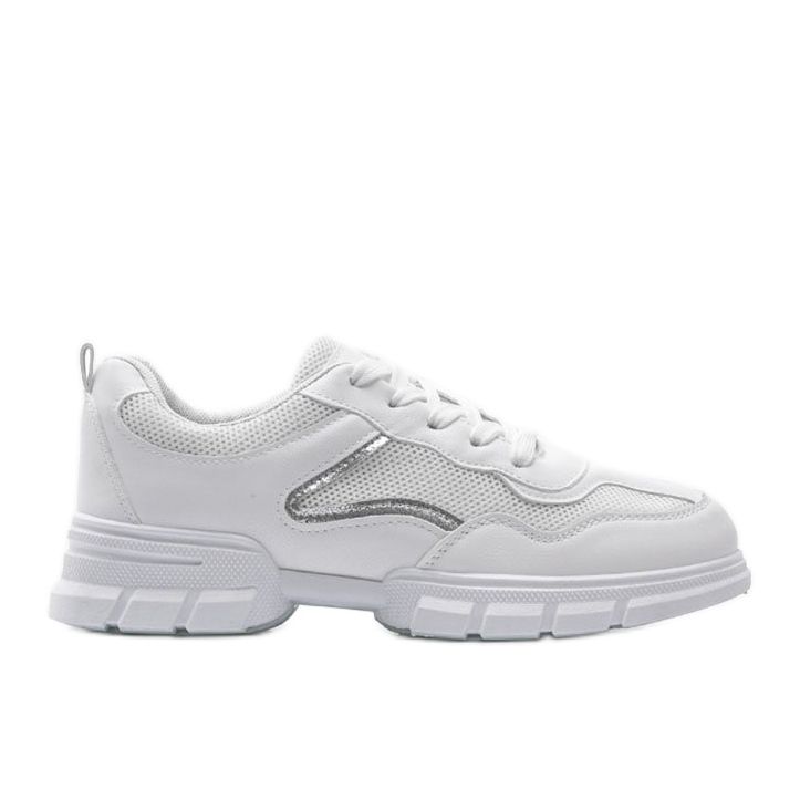 Sneakers sportive bianche 3157 bianca d'argento