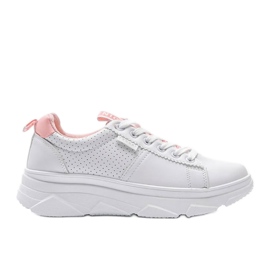 Sneakers bianche e rosa BO-529 bianca