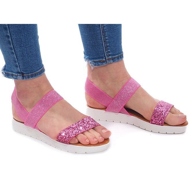 Sandali Con elastico V12817 Rosa d'argento