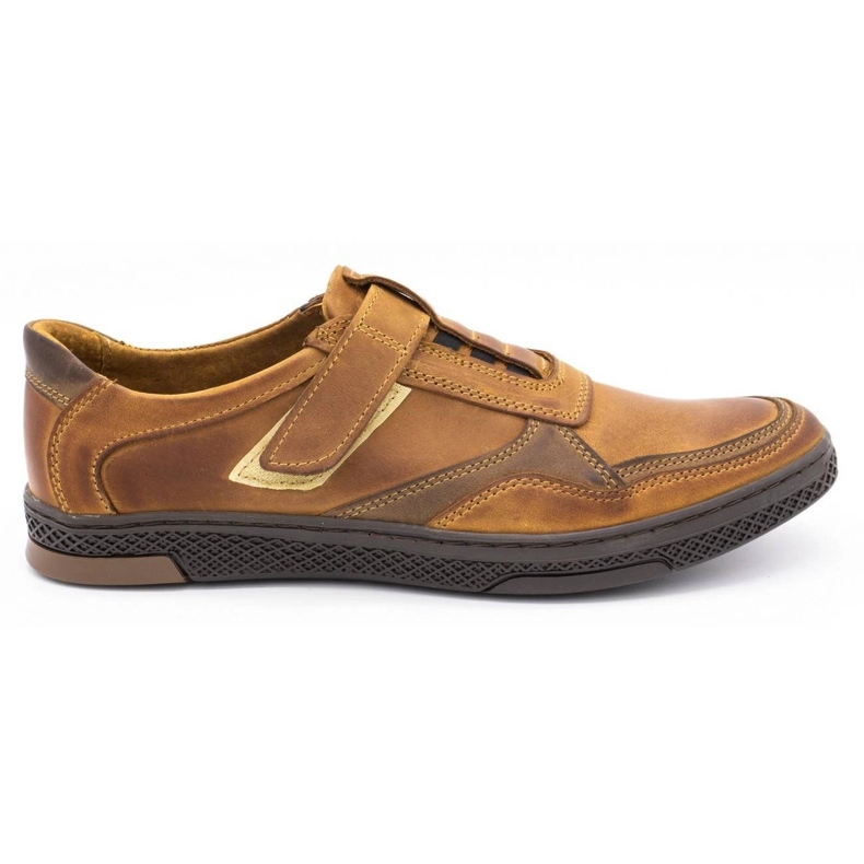 Polbut Scarpe casual da uomo in pelle 2102 cammello marrone