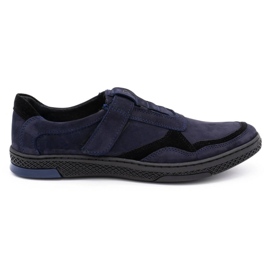 Polbut Scarpe casual da uomo in pelle 2102 blu navy