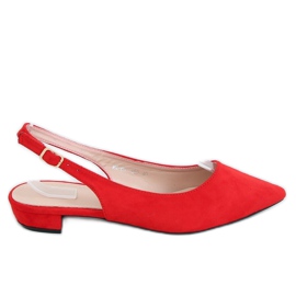 Ballerine rosse con tacco aperto MM-801 Red rosso