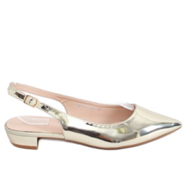 Ballerine tacco aperto oro MM-801 Gold d'oro