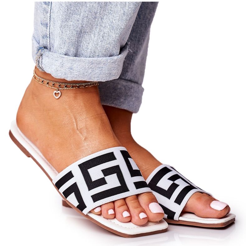 Ciabatte Classiche da Donna Bianche Melinda bianca nero