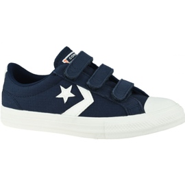 Converse Star Player Low Bambini 667547C scarpe bianco blu navy