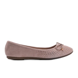 Ballerine in camoscio rosa con zirconi Larissa