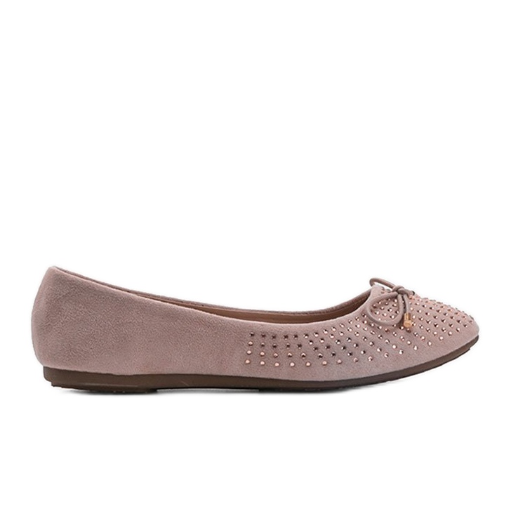 Ballerine in camoscio rosa con zirconi Larissa