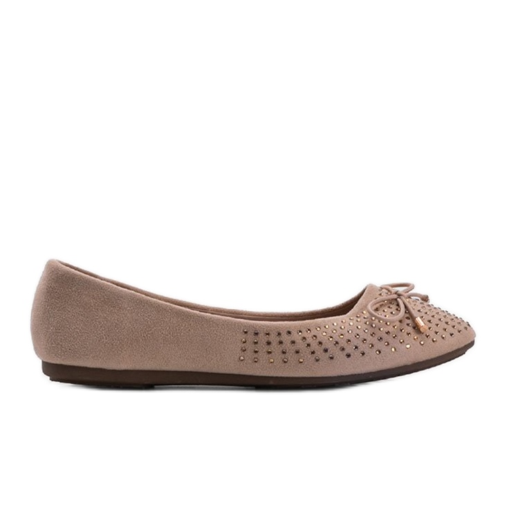 Ballerine in camoscio beige con zirconi Larissa