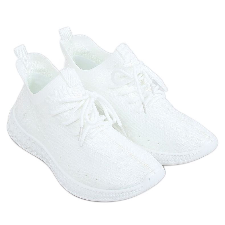 Bianco PC01 Calze bianche scarpe sportive bianca