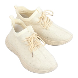 Scarpe sportive a calzino beige PC01 LT.BEIGE