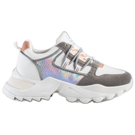 SHELOVET Scarpe da ginnastica alla moda bianca multicolore