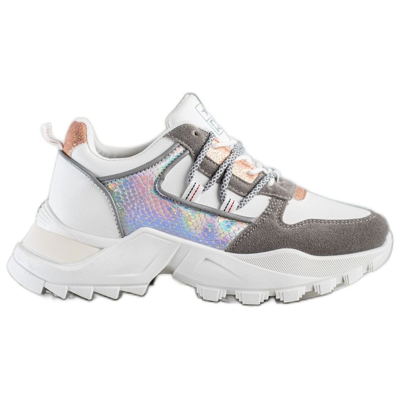 SHELOVET Scarpe da ginnastica alla moda bianca multicolore
