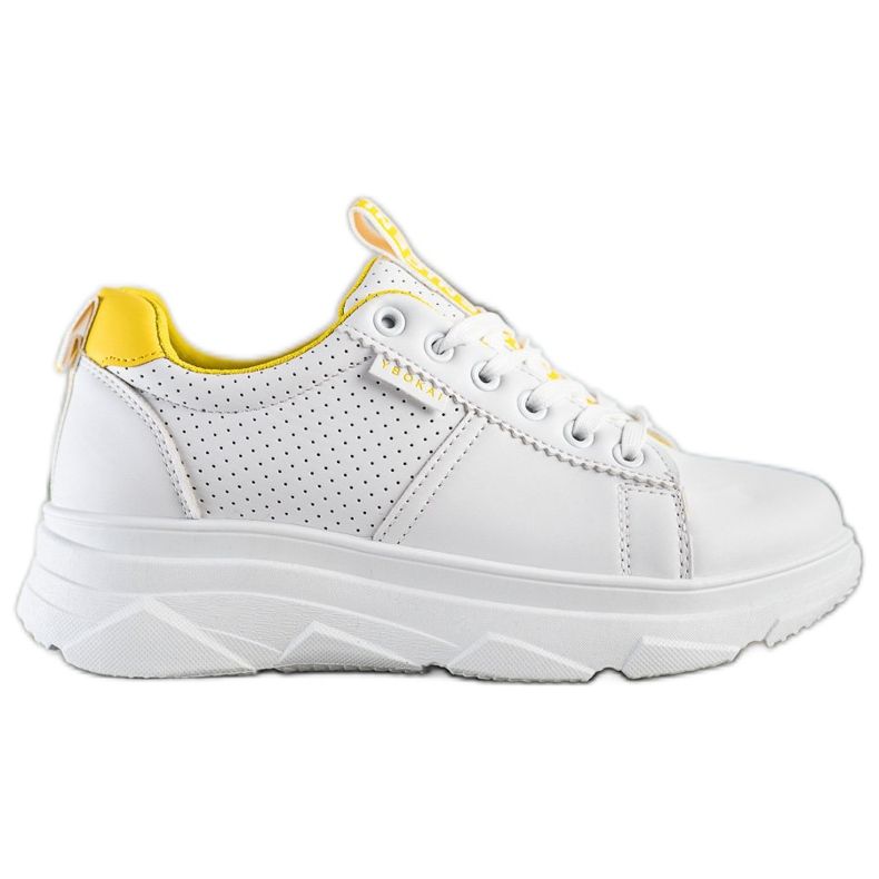 SHELOVET Sneakers Na Bielej Platform Nice bianca giallo