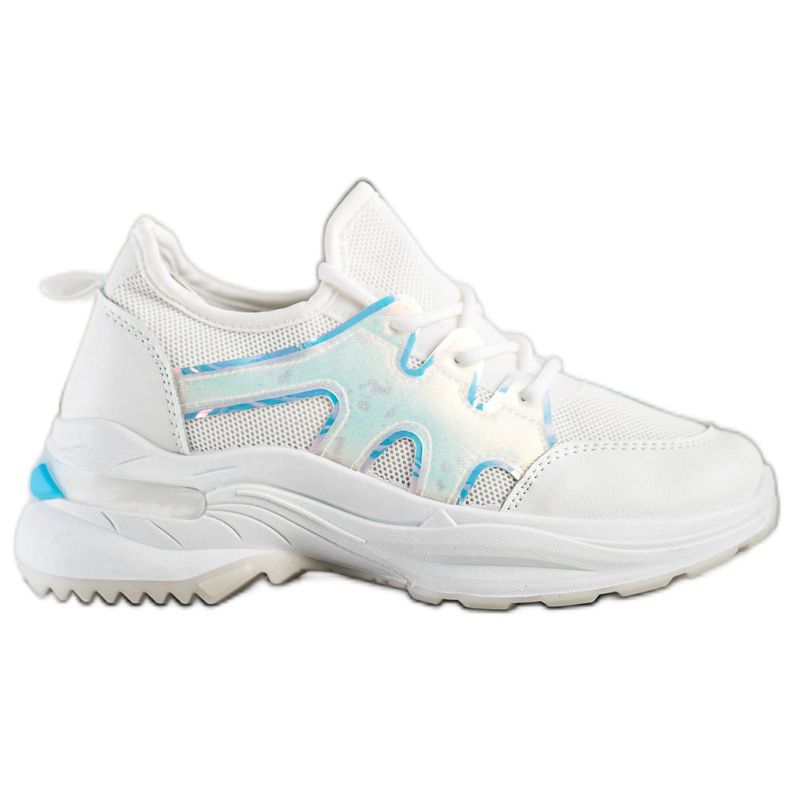 SHELOVET Sneakers Primaverili Con Effetto Holo bianca