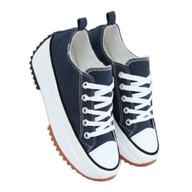 Sneakers firmate con suola blu navy VL137P D.BLUE
