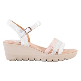 Kylie Sandali con zeppa bianca